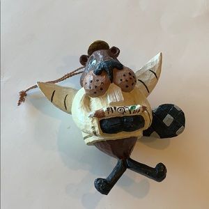 Angel Beaver Wooden Ornament.